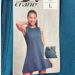 Crane Womens Teal Blue Active Dress Quarter Zip Built-in Shorts Lrg NWT Tennis
